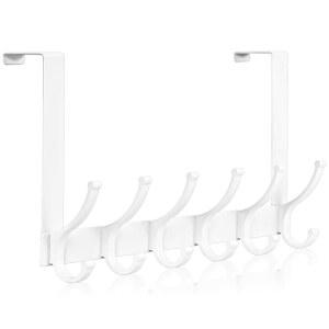 문고리, 걸 수 있는 문 걸이 고리, 욕실용 타월 선반, 코트 선반 기숙사 필수품(1팩, 흰색, 1-3/4인치 문) 위에 올려놓으세요