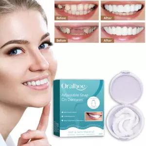 조절 가능한 스냅온 틀니 편안한 자연스러운 임시 치아 틈새 교정용 교정 키트 DIY 미소 교정기