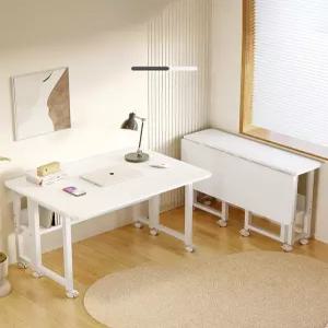 바퀴달린 접이식 테이블 간이 폴딩 컴퓨터 탁자 책상 이동식 공간활용 확장형 식탁 노트북