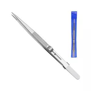 [라미컴퍼니]핀셋 집게 스텐 잠금 고정 일자형 꺽임 직선 정밀 실험 연구 연습 학습 과제물 과학 집게핀