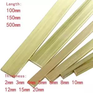 구리바 구리 막대 1PC H59 황동 플랫 바 스트립 두께 2 3 4 5 6 8 10 12 15 20mm 고체 금속판 재질 길이 10