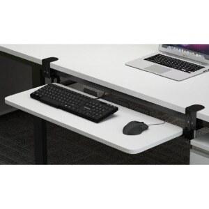 키보드 원목 52x25CM 슬라이딩 받침대 책상 설치 흰색 슬라이드 무타공 레일 모델