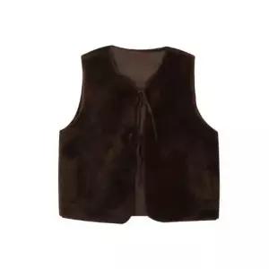 여성 가을 칼라 민소매 조끼 끈 폴라폴리스 코트 OP3