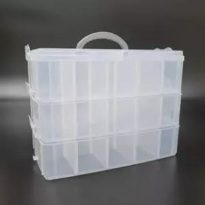 [생활] 장난감정리함 3단 칸분리 적층형 소품정리함 대형 반투명 정리함