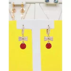 [로뎀쥬얼리]로뎀 세이브존05 Premium 스왈 리본 볼 원터치 귀걸이(레드)2 RRDB24020237 (S44783939)