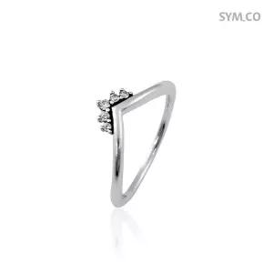 판도라 198282CZ 티아라 위시본 여자 실버반지 d