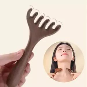 머리지압 두피 괄사빗 우드 마사지기 얼굴 바디 빗 시원한 마사지
