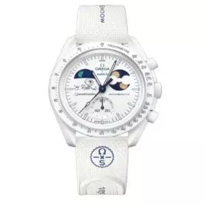 스와치 x 콜라버 x 스누비 바이오세라믹 문스와치 미션 투 더 문페이스 풀 문 SO33W701