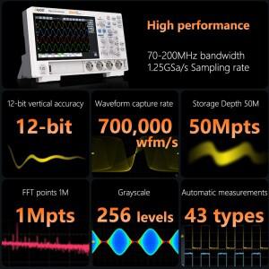Owon 디지털 오실로스코프 ADS800A 2CH4CH 1.25Gs/s 500uV/div 12비트 고해상도 터치 가능 형광 LIN 디코