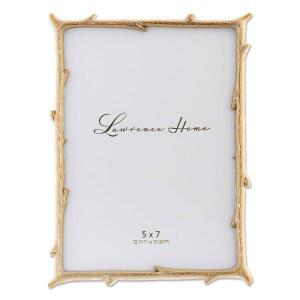 로렌스 프레임 712557 5x7 천연 메탈 디자인 골드 액자 가지