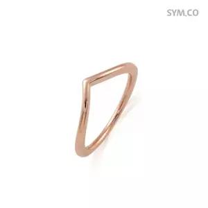 186314 유광 로즈골드 톤 위시본 여자 실버반지 d