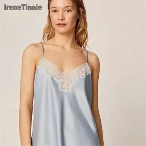 [오노마] ONM 티니 여성 잠옷 세트 얼룩 실크 레이스 탑과 반바지 (S8434382)