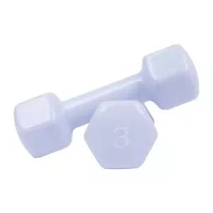 [아이워너] PVC 뷰티 육각 덤벨 3kg 스카이블루 예쁜 여자 아령 헬스 홈트