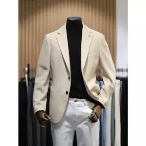 [갤러리아] BON 베이지 린넨 져지 니티드 캐주얼 재킷 BN4MEA263