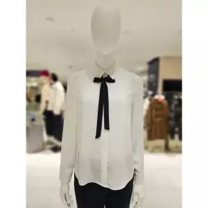 [롯데백화점]SOUP 타이 배색 긴팔 블라우스 SCRLS91