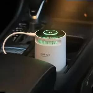 미니차량공기정화기 에어큐원 냄새제거 헤파필터 미니차량공기청정기 차량용 (화이트)