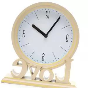 홈테리어 LOVE 탁상시계 알람 소품 자명종 베이지