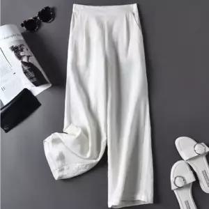 와이드형 린넨팬츠 슬림핏 일상복 허리 뒷밴딩 홈웨어 여름바지 여성여름팬츠 편한바지