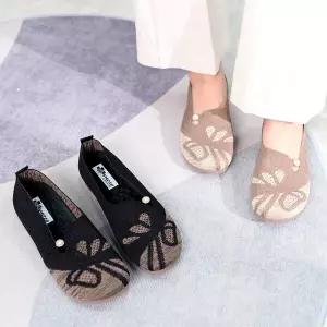 여성용 예쁜무늬 니트 패션 단화 로퍼