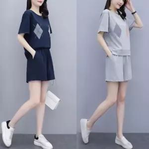 여성 케쥬얼 기본핏 편한 이지웨어 반팔 반바지 세트 pbt7+1AYE