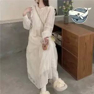 후드원피스 레이스 프릴 롱 원피스 여름 나들이 스타일