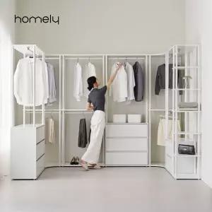 [3월 신학기 5% 핫한특별가] 홈리 셀렉트 철제 시스템 드레스룸 모듈 서랍 행거 옷장 (600/800/1200)