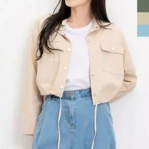 여성용 봄 가을 크롭 포켓 숏 재킷 캐주얼 아우터 여름 간절기 자켓 간절기 여자 크롭자켓 숏자켓 여성