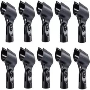 10팩 마이크 클립 홀더(5/8인치~3/8인치) 슈어 sm48 sm58 sm86 sm87 베타 58a 및 베타58 유선 마이크용)