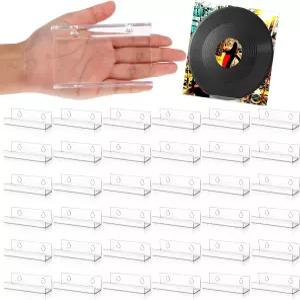 24 팩 4 인치 비닐 레코드 선반 벽걸이 선반은 매일 청취를 표시하고 사무실이나 집을 장식합니다 (클리어)
