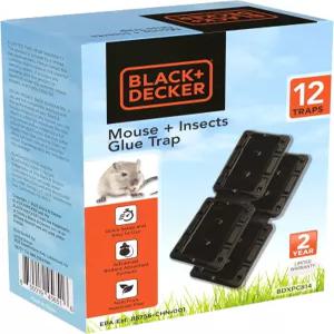 쥐와 곤충을 위한 블랙+데커 접착 트랩 - 쥐 작은 파리 바퀴벌레 및 기타 벌레를 고강도 무취 해충 제거제