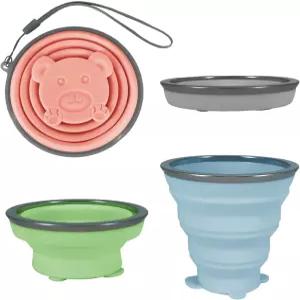 라카빈 4팩 접이식 실리콘 컵 320ml 휴대용 여행용 누수 방지 야외 사무실 캠핑용 10.82온스