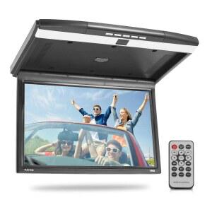 Pyle 15.6인치 오버헤드 플립다운 자동차 모니터 - 고해상도 1680x800p 와이드스크린 루프 마운트 모니터, 차량 스크린 w/IR, FM 송신기, USB/SD, HDMI, AV, 스테레오 스피커 PLRV1525