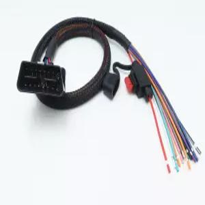 퓨즈 10A가 있는 엔드 피그테일 케이블을 여는 HLND OBD2 OBDII 남성 커넥터