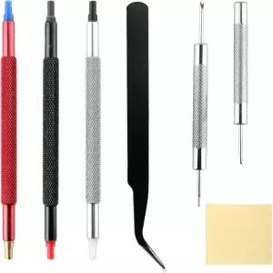 손목시계 수리 및 유지 관리를 위한 시계 제작 도구 세트인 Netpal 7Pcs 손 제거 설정 키트에는 제작자