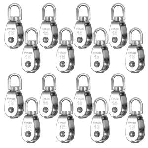 16 팩 M15 소형 로프 풀리 304 스테인리스 스틸 와이어 케이블 휠 헤비 듀티 의류 라인 회전 매달기 견인