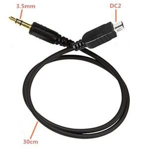 GFSHOP 3.5mm 오프 카메라 셔터 연결 케이블 코드 3.5mm-DC2 카메라 연결 플러그 니콘 카메라용 픽셀 셔터 리모컨 TW283 시리즈