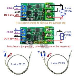 PT100 온도 센서 RTD 컨버터, DC 12V RS485 Modbus RTU 모듈, 케이스 포함-20-220 ℃,-20-400 ℃, 8-25V