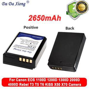 Canon EOS Rebel T3 Kiss X50 1100D 카메라용 2650mAh LP-E10 고품질 배터리