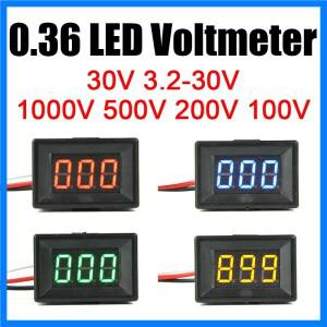 디지털 전압계 LED 디스플레이, 계량기 배터리 모니터, 전기 자동차, 0.36 인치, DC 1000V, 12V