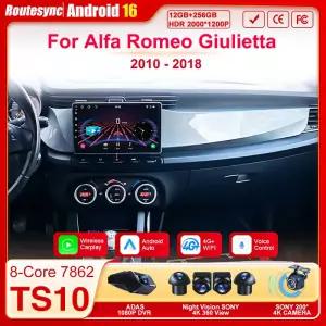 알파 로메오 줄리에타 2010-2018용 카플레이 헤드 유닛 안드로이드 16 스테레오 자동 분할 화면 GPS