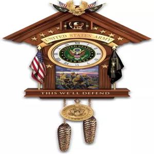 브래드포드 익스체인지 미 육군 제임스 다이츠 아트워크 자명종 시계 (공식 육군가 연주)