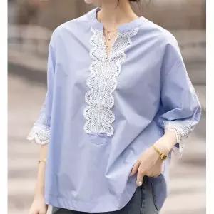 [하프클럽/패션]레이스5부소매 에스닉 블라우스 263B61AD