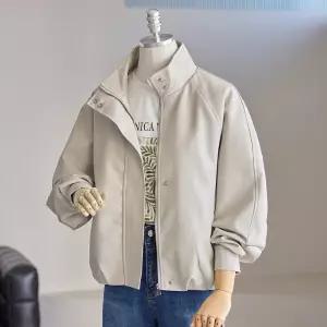 하이넥 레더 블루종 점퍼_T2603JP009A