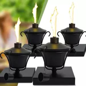 4x4 펜스 포스트용 FALAWR 야외 토치 4팩 시트로넬라 포스트 캡 14.5온스 방수 금속 정원 파티오 현관