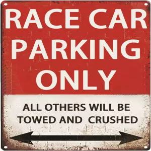 남자들을 위한 경주용 카룸 장식 빈티지 카 메탈 틴 표지판 침실 및 차고 차량 벽 주차장은 8x12인치에