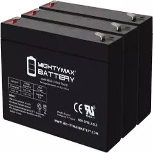 마이티 맥스 배터리 6V 9Ah AGM F2 단자 유니셀 TLA670KL과 호환되는 교체용 3팩