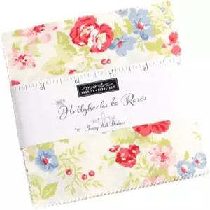 버니 힐 디자인의 홀리호크스 로지스 참 팩; 425인치 프리컷 패브릭 퀼트 스퀘어