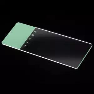 글로브 사이언티픽 1324G144 현미경 슬라이드 안전 모서리가 있는 90도 지면 가장자리 녹색 프로스팅 유리