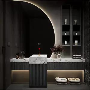 ZGNBSD 44인치 모던 욕실 배니티 싱크대 포함 서랍이 있는 실용적인 캐비닛 싱글 인텔리전트 디포깅 미러