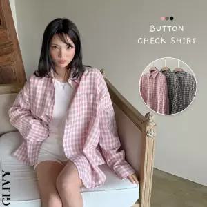 글리비 만능코디템 여리소녀무드 시원한소재 롱기장 체크 셔츠 남방